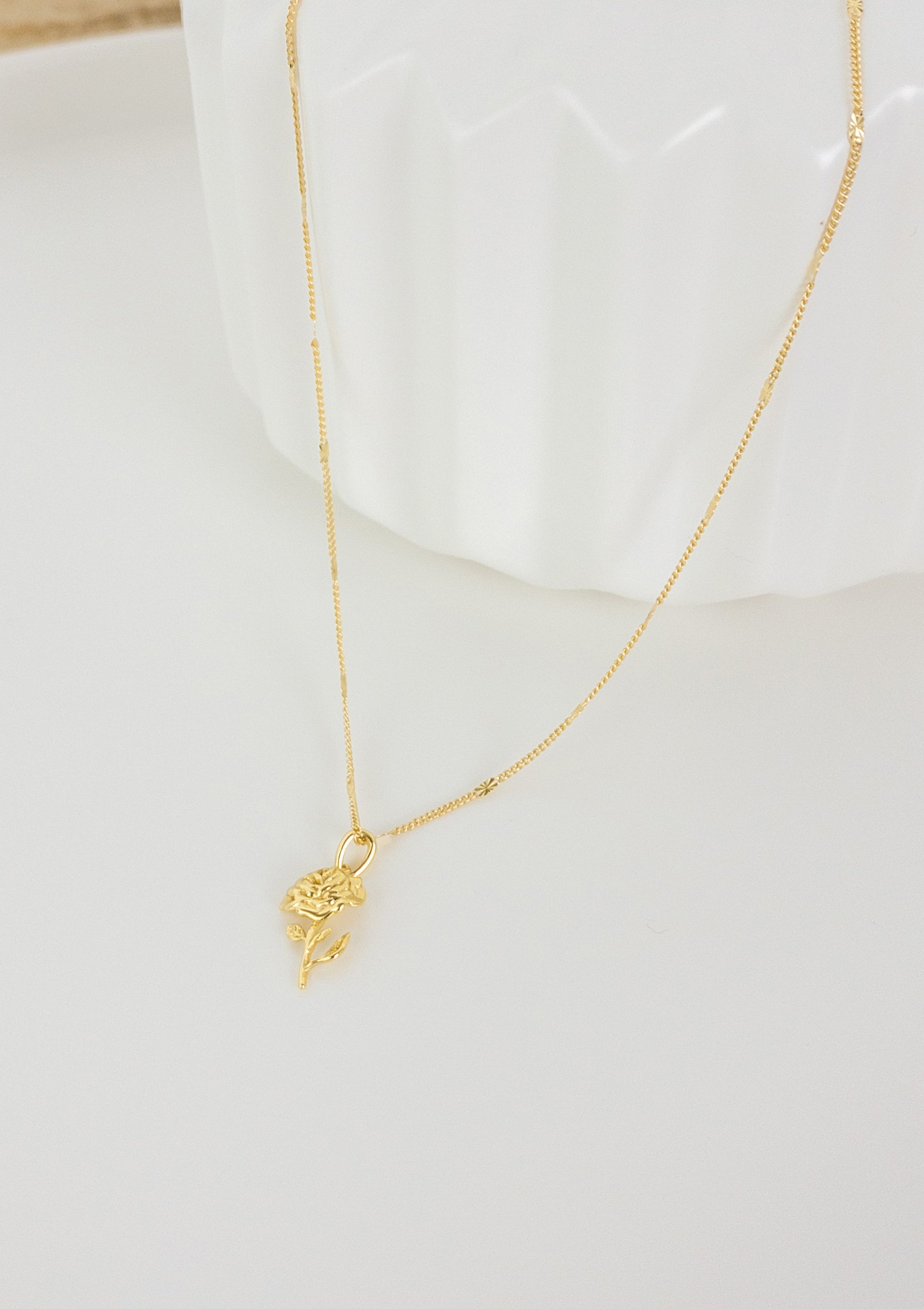 Kette Rose Anhänger Sterlingsilber in Gold